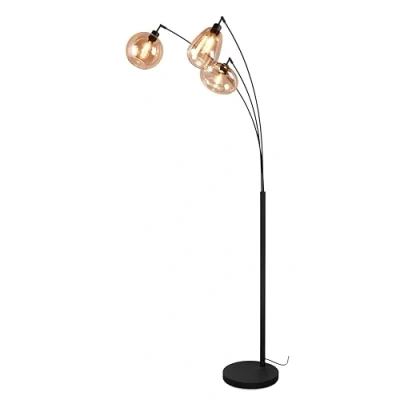 Afbeelding van TRIO LUMINA Vloerlamp Zwart mat excl. 3x E14 10W Amber glas