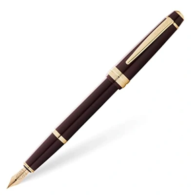 Image de Cross Bailey Light Stylo plume XF avec coffret cadeau Rouge Laque ferrures dorées