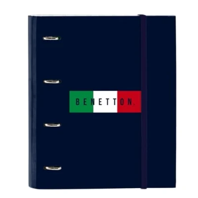 Afbeelding van Ringmap Benetton Flag Marineblauw 27 x 32 3.5 cm