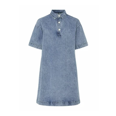 Afbeelding van Pieces Spijkerjurk, Dames, Maat: Medium, Medium blue denim