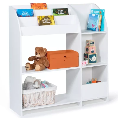 Afbeelding van Meuble de rangement EMMA étagère jouets et bibliothèque enfant en bois blanc