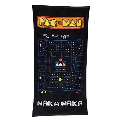 Afbeelding van Groovy Uk Pacman The Chase handdoek, zwart
