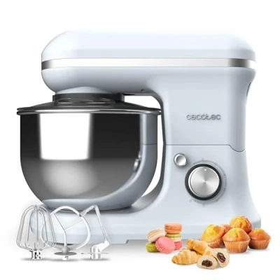 Afbeelding van Cecotec Cecomixer Merengue Mixer, 5 l, 1200 cm, blauw, W met 6 standen, planetaire beweging, elegant design, roestvrijstalen kom van l en accessoires voor kloppen kneden