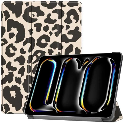 Afbeelding van iMoshion Tablet Hoes Geschikt voor iPad Pro 13 (2024) M4 Design Trifold Bookcase Meerkleurig /Leopard