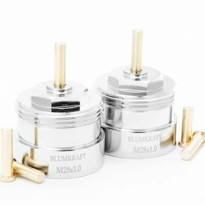 Afbeelding van BLUMKRAFT Set van 2 metalen adapters voor radiatoren M28 x 1,0 M30 1,5 compatibel met Vama, Orkli. Thermostaatventiel M28F M30M