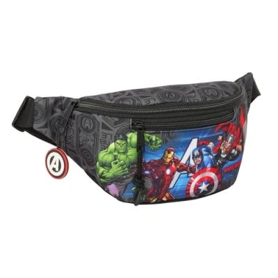 Afbeelding van Safta Avengers Vendetta Heuptas met buitenvak, ideaal voor jongeren en kinderen van verschillende leeftijden, comfortabel veelzijdig, kwaliteit sterkte, 23 x 9 12 cm, zwart, M, casual, zwart.,