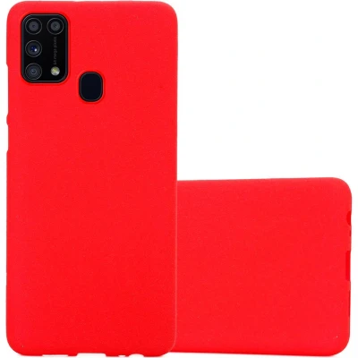 Afbeelding van Cadorabo Hoesje geschikt voor Samsung Galaxy M31 in FROST ROOD Beschermhoes gemaakt van flexibel TPU silicone Case Cover