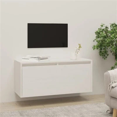 Afbeelding van Wandkast 80x30x35 cm massief grenenhout wit
