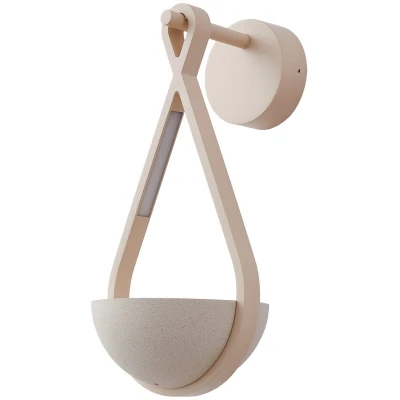 Afbeelding van Lucande LED buiten wandlamp Florka, beton, hanging basket