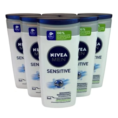 Afbeelding van 6x Nivea Douchegel Men Sensitive 250 ml