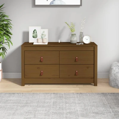 Afbeelding van Dressoir 100x40x54 cm massief grenenhout honingbruin