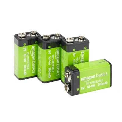 Afbeelding van Amazon Basics 4 x 9 V NiMh 200 mAh oplaadbare batterijen