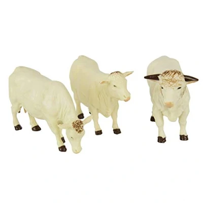 Afbeelding van Britains Tomy Verzamelfiguren, set van 3 dierenfiguren kunststof voor volwassenen 43240, koeien, model op schaal 1:32, replica geschikt kinderen vanaf jaar, wit