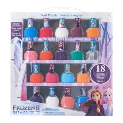 Image de Disney Frozen 2 Townley Girl niet giftige peel off op water gebaseerde veilige sneldrogende nagellak Cadeauset voor kinderen meisjes, glittery en ondoorzichtige kleuren 3+ (18 stuks)