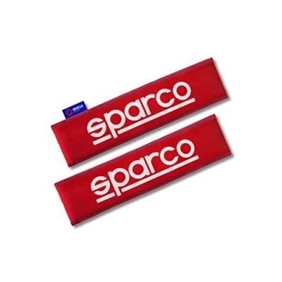 Image de Sparco Lot de 2 coussinets ceinture SPC en polyester rouge universels