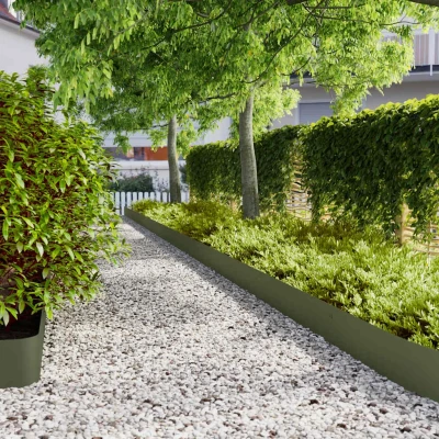 Afbeelding van vidaXL Gazonranden 10 st 20x103 cm koudgewalst staal olijfgroen