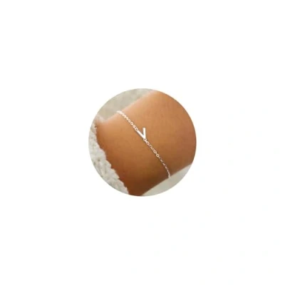 Afbeelding van TINGN Armband van goud en zilver voor meisjes vrouwen, 18 karaat witgoud verguld, dun, met letters, gepersonaliseerd cadeau, modesieraad vrouwen tieners