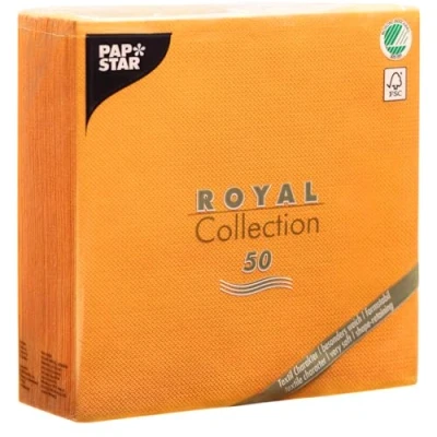 Afbeelding van PAPSTAR Royal Collection 82219 servetten, 1/4 vouw, 40 x cm, oranje, 50 stuks