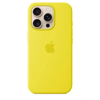 Afbeelding van Apple Siliconen Back Cover Geel MagSafe iPhone 16 Pro