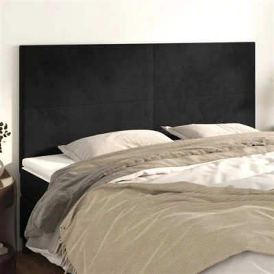 Afbeelding van vidaXL Hoofdborden 4 st 90x5x78/88 cm fluweel zwart