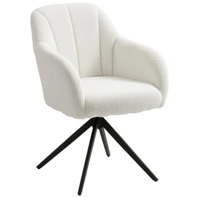 Afbeelding van HOMCOM Accentstoel Polyester 56x63x86cm Wit
