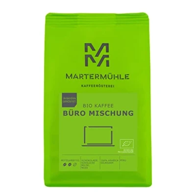 Afbeelding van Martermühle Biologisch koffiemengsel voor kantoor, 1 kg, middelgrote hele bonen, Arabica, Aroma: Cacao, koffiebonen, voorzichtig geroosterd en zuurarm