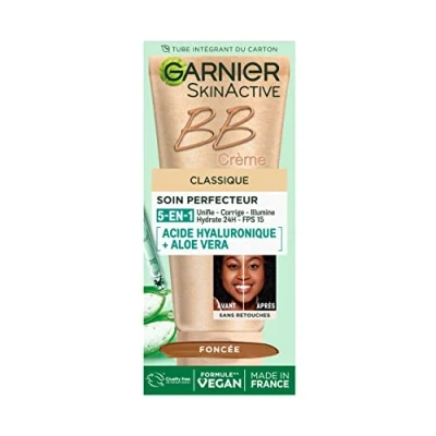 Afbeelding van GARNIER Skin Active BB crème alles in 1 perfecte verzorging egaliseert, matteert en hydrateert SPF 25 hyaluronzuur &amp; aloë vera veganistisch dierproefvrij gemengde tot vette huid