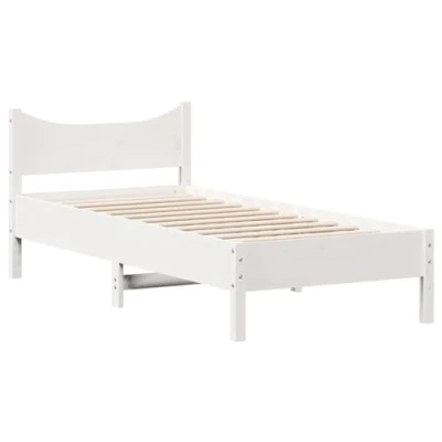 Afbeelding van Bedframe massief grenenhout wit 100x200 cm