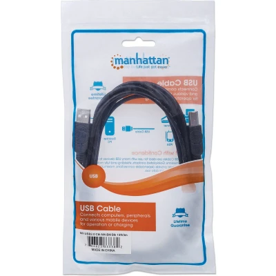 Afbeelding van Manhattan USB kabel 2.0 A stekker, B stekker 5.00 m Zwart 337779