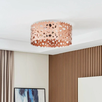 Afbeelding van Lucande plafondlamp 3lichts IJzer E27 koper