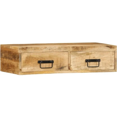 Afbeelding van vidaXL Tv meubel wandmontage 80x30x19 cm massief ruw mangohout