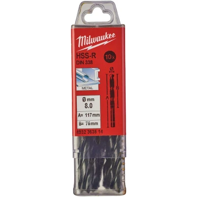 Afbeelding van MILWAUKEE 4932363514 HSS R metaalboor DIN 338 8x117mm (10 st.)