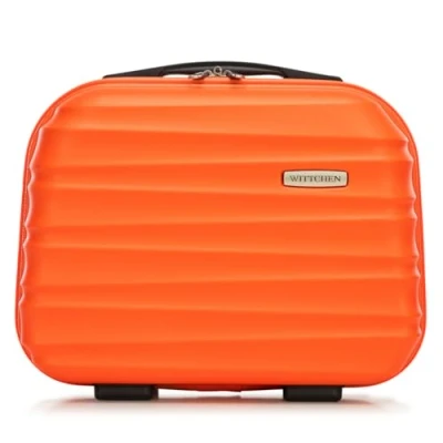 Image de WITTCHEN Trousse de toilette Valise voyage Bagage à main cabine en ABS Serrure combinaison GROOVE Line Nécessaire Orange Brussels Airlines/Ryanair/TUI fly Belgium/Transavia