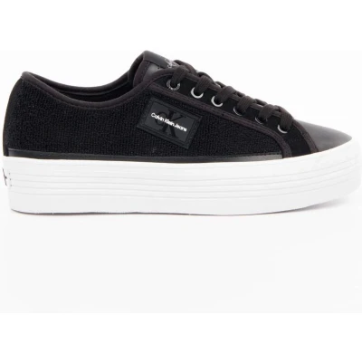 Afbeelding van Calvin Klein Jeans LOW Sneakers laag, Dames, Maat: 36, Schwarz Leer en textiel