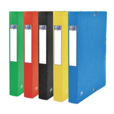 Afbeelding van Elba elastobox Oxford Top File+ rug van 4 cm, geassorteerde kleuren 9 stuks