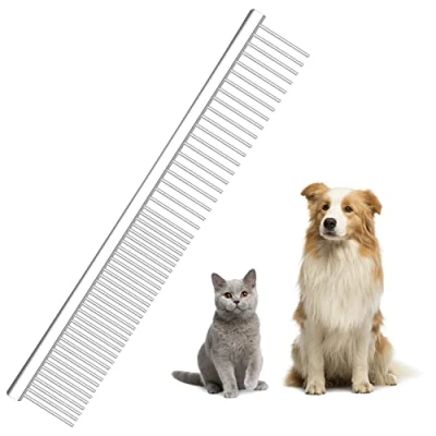 Afbeelding van Nobleza dierenkam vachtkam hondenkam kattenkam RVS grof en fijn
