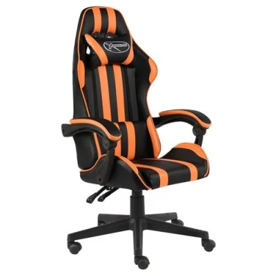 Afbeelding van vidaXL Racestoel kunstleer zwart en oranje