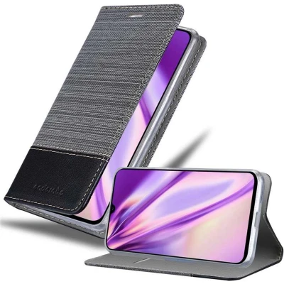 Afbeelding van Cadorabo Hoesje geschikt voor Samsung Galaxy A70 / A70s in GRIJS ZWART Beschermhoes met magnetische sluiting, standfunctie en kaartvakje Book Case Cover Etui