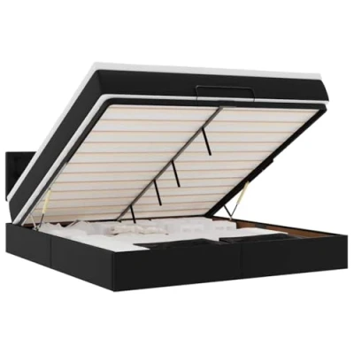 Afbeelding van vidaXL Bedframe met matras 160x200cm kunstleer zwart