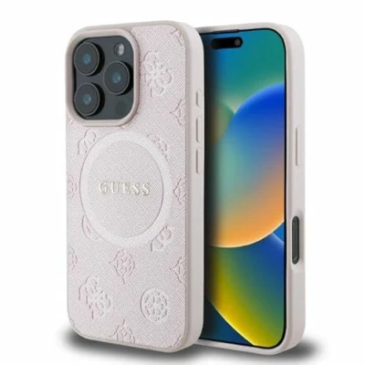 Afbeelding van Guess GUHMP16XPSAPSMEP iPhone 16 Pro Max 6,9&quot; roze/roze hardcase Saffiano Peony Classic Logo MagSafe