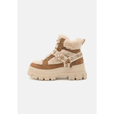 Afbeelding van Buffalo Aspha COM MID WARM Veterboots, Dames, Maat: 40, Beige Imitatieleer/ textiel