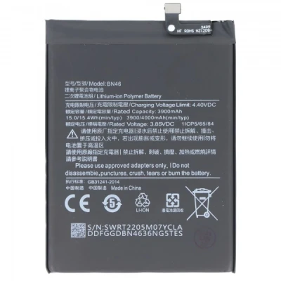 Afbeelding van Accu geschikt voor Xiaomi Redmi Note 6, 8, Li Polymer, 3.85V, 3900mAh, 15Wh, ingebouwd, zonder gereedschap