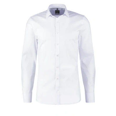 Afbeelding van OLYMP No&#039;6 six Skinny fit Overhemd Wit maat 40 Heren Overhemden Formeel No. 6 Effen met Pasvorm Katoen