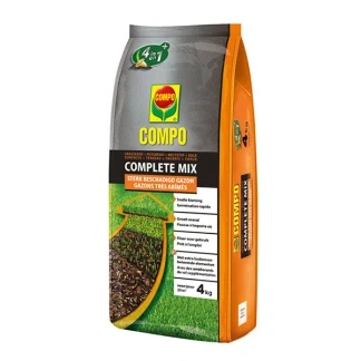 Afbeelding van COMPO Complete Mix herstel van sterk beschadigde gazons 4 in 1 : graszaden, potgrond, meststof + kalk snelle kieming zak kg (20 m²)