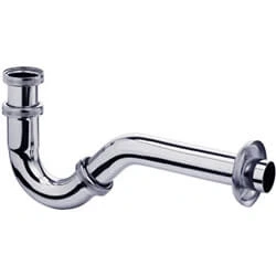 Afbeelding van Kludi bidet buissifon met muurbuis 20cm en rozet (chroom)
