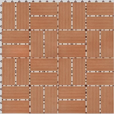 Afbeelding van vidaXL Terrastegels 30x30 cm 1 m² HKC teakkleur 11 st