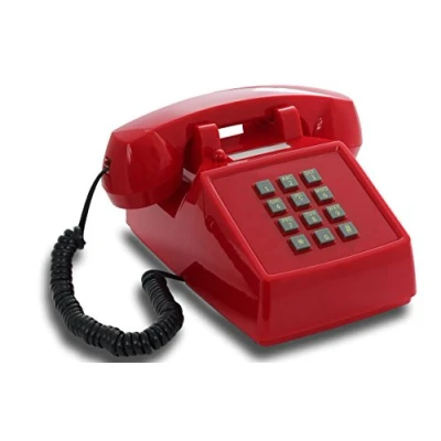 Afbeelding van Opis PushMeFon Kabel: Vintage vaste telefoon/bedrade telefoon/vaste telefoon compatibel met box/retro telefoon/vintage rode