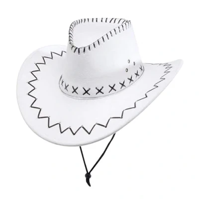 Image de W WIDMANN MILANO Party Fashion Chapeau de cowboy en cuir synthétique, ranger, shérif, cowgirl, western