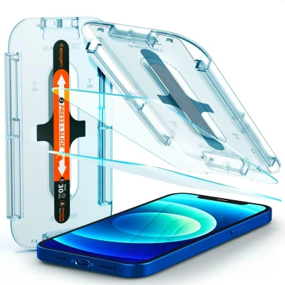 Afbeelding van Spigen Glassprotector iPhone 12 en Pro 2 stuks 9H Hardheid