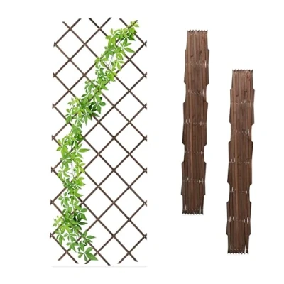 Afbeelding van Relaxdays plantenklimrek set van 3 uitschuifbaar 90 x 180 cm houten klimplantenrek